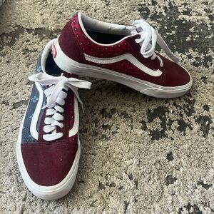 multi colored patterned vans! never worn!!